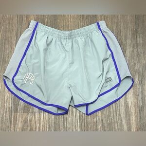 PINK Victoria’s Secret Athletic Running Shorts Gray Purple Trim Size M